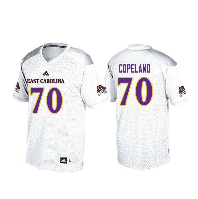 Men #70 Grant Copeland ECU Pirates College Football Jerseys Sale-White - Click Image to Close